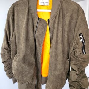 Khaki Unisex Bomber Jacket